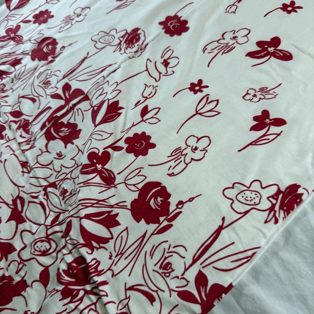 Serengeti White & Red Floral XL Maxi Dress Short Sleeve Women’s A-Line Pullover - Picture 13 of 15